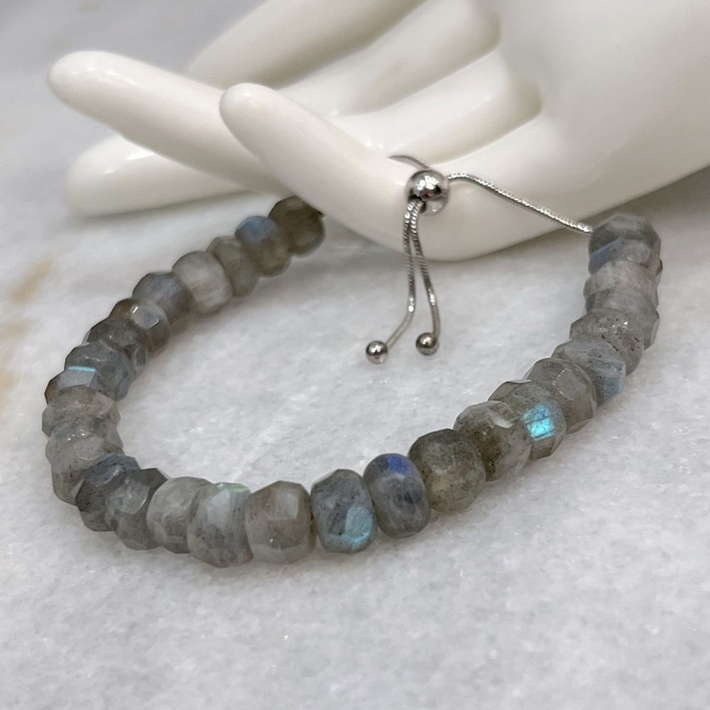 Malagasy Labradorite Sterling Silver BOLO Bracelet - Picture 3 of 14